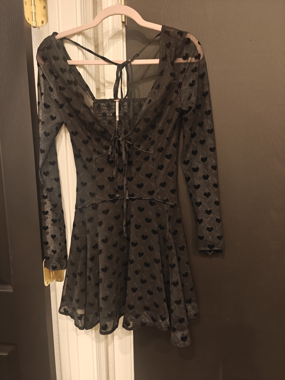 Free People Sway With Me Flocked Mini Dress